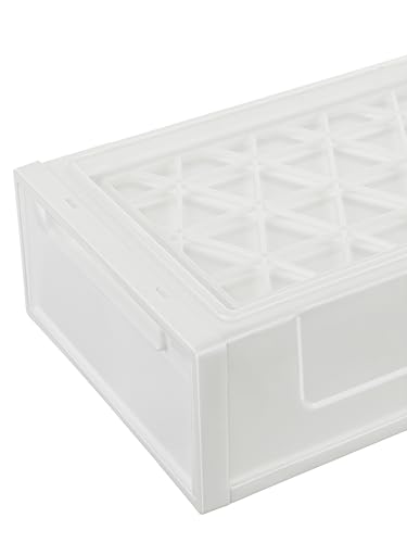 Cetomo Pudełko z szufladami 5 l x 3, tworzywo sztuczne, możliwość układania w stos, szafa z szufladami do szafy na ubrania, sypialni, akademika, biura, łatwe do ciągnięcia, białe, zestaw 5 l, 3 szt