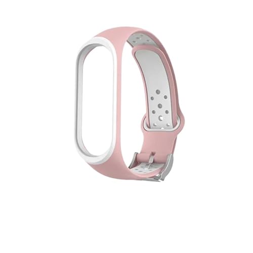 [MEVMEVGNLN] Fit For Xiaomi �Ή��E�H�b�`�o���h For Mi Band 7 6 NFC �Ή� For Miband 4 Correa For 3 5 �X�g���b�v(Pink White,For Xiaomi band 4 3)