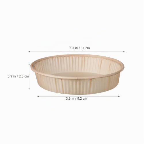 Miniatura 4 de Housoutil Moldes De Papel Para Tartas Desechables 100 Unidades Mini Moldes Redondos De 4 Pulgadas Para Hornear Tartas Quiches Y Postres Individuales Resistentes A La Grasa