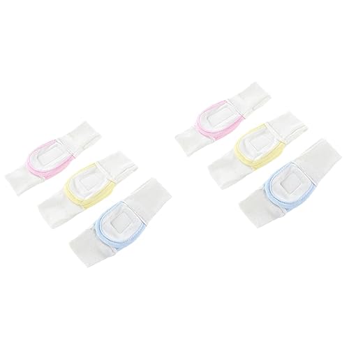 Gogogmee 2sets Cotton Reusable Diaper Fixing Tape Baby Diaper Strips Belts for Safety Nappy Fixing 3pcs*2