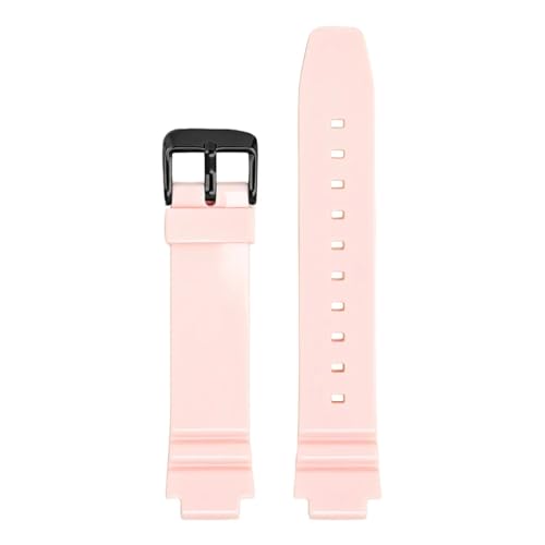 DNYXGDGSL Casio LRW-250H 200 LX-500H 対応樹脂ラバーストラップ レディース 光沢ホワイト ピンク コンベックスウォッチバンド 防水シリコンブレスレット 12mm(Pink02)