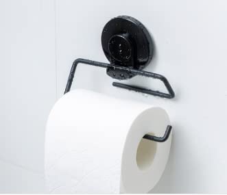 Porta Carta Igienica Con Ventosa - Portasciugamani Da Parete, Metallo E Plastica, 25.7x11.7x9 Cm, Senza Fori | Supporto Per Bagno, Cucina, Ufficio