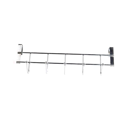 VILLFUL Kitchen Storage Rack Stainless Steel Hook Over The Door Hanger Wall Clothes Hanger Door Back Hook Silver