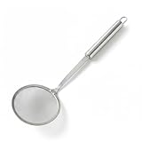 cnomg Stainless Steel Skimmer Strainer,Stainless Steel Fat Skimmer Spoon Fine Mesh Food Strainer for Grease, Gravy and Foam with Long Handle