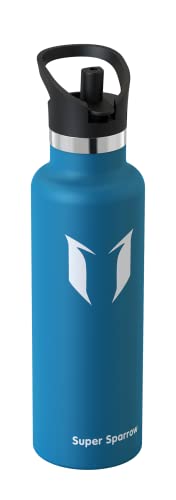 Super Sparrow Botella Agua Acero Inoxidable 18/10 - Botella Termica Ultraligera con Tapa de Paja - 500ml - Termo Sin BPA, Botella Agua Niños, para Deporte, Viaje, Escuela, Exterior, Oficina, Hogar Cover