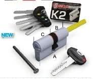 Securemme K2 Round Metal Cylinder Lock with 5 Keys / Size 30/30