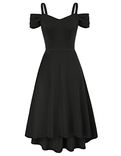 Damen Elegant Cocktailkleid V-Ausschnitt Spagehtti Träger Partykleid...