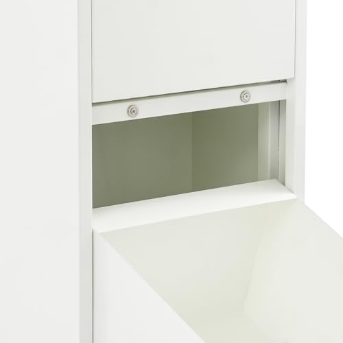 Caneca de basura rectangular de 15 gal con gabinete oculto blanco miniatura 7