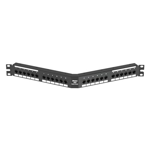 Panduit DPA24688TGY Category-6 24-Port Angled Punchdown Patch Panel, Black