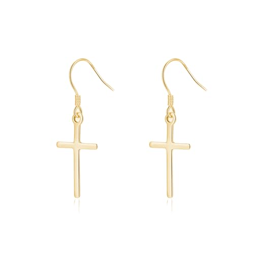 SLUYNZ 925 Sterling Silver Cross Dangle Earrings for Women Teens Cross Drop Earrings Dangle