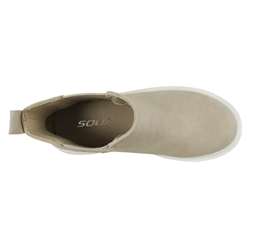 Image of Soda Pilot ~ Women Lug Sole Low Heel Chelsea Fashion Ankle Bootie w /Double Elastic Gore