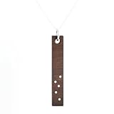 Liel and Lentz 5 Inlay Wood & Silver Bar Necklace, Personalized 5 Yr Wedding Anniversary for Wife, 5th Year Jewelry for Her