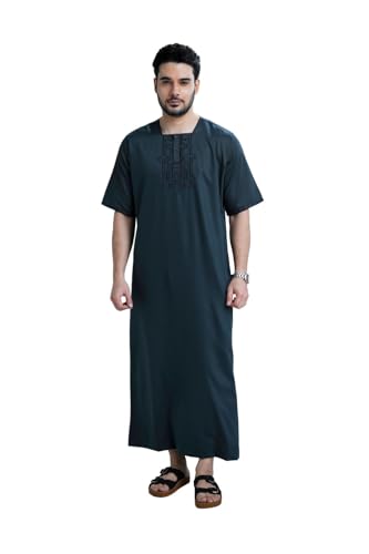 Amoura Dark Grey Half Sleeve Thobe Jubba