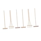 Outanaya 6 Stück Teiliges Mini Bambus Zen Gartenwerkzeug mit Verschiedenen Sandrechen für Desktop...