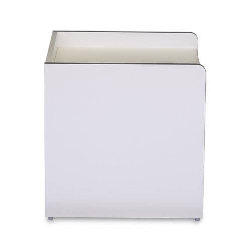 Image of Nilkamal Marbito Night Stand | Engineered Wood Build | Spacious Top Shelf |Drawer with Marble Finish and A Bottom Shelf | 1 Year Warranty | Frosty White