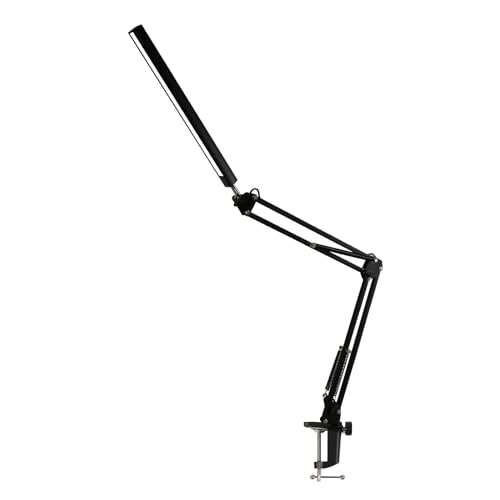 LED Desk Lamp with USB Charging Port 360°Spin Swing Arm Desk Light with Clamp, 3 Lighting 10 Brightness Eye-Caring Modes for Home Office and Reading Study.