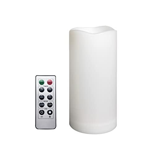 Image of 1 Pack Outdoor Flameless Pillar Candle with Remote and Timer Waterproof Battery Operated Electric LED Candle Set for Gift Home Decor Party Wedding Supplies Garden Christmas Decoration, 3 inch x 6 inch