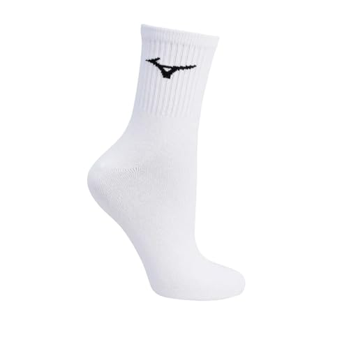 Kit 3 Pares Meias Esportivas Mizuno Cano Médio Branco/Preto - G