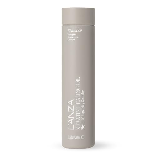 L'ANZA Keratin Healing Oil Shampoo Hydrating Cleanse, Boosts Softness, Adds Lustrous Shine, Anti-Frizz, Color Safe, Strengthening Anti-Humidity Strengthening Care, Sulfate Free (10.1 Floz)