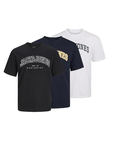 JACK & JONES Male T-Shirt Logo Rundhals T-Shirt, Farbe:Mehrfarbig, Größe:L – Ansicht 1