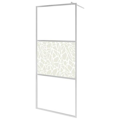 vidaXL Paroi de Douche à l'Italienne Cabine de Douche Cloison de Douche Salle de Bain Maison Intérieur Verre ESG Pierre 100x195 cm