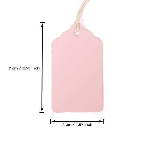 100Pcs Blank Gift Tags, Paper Tags For Wedding, Blank Craft Marking Hang Tags With Free 100 Root String (Mix 5 Color) #TOP5