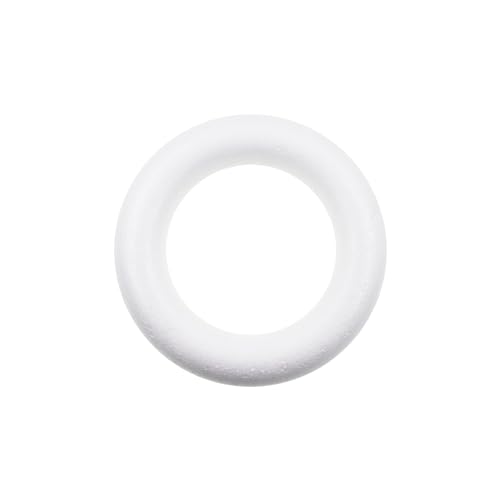 Foam Wreath Forms,TTZEZE Plastic Craft Foam Circles,Floral Round Polystyrene Rings,Durable White Foam Wreath Circles,Round Foam Rings for DIY Flower Projects 1, 22x3.7cm/8.66x1.46''