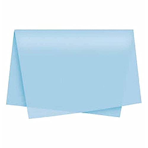 Papel De Seda Azul Claro 48x60cm 20g - Pacote com 10 V.M.P., Azul Claro