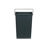 Henkel Stahldraht verchromt Hailo Inneneimer 7 Liter Kunststoff dunkelgrau mit Henkel verchromt Abfallsammler, Plastik, 22.6 x 11.5 x 34 cm