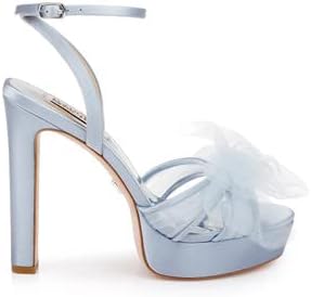 Badgley Mischka Women's Sophie Platform Sandal with Tulle Flower Heeled, Soft Nude, 6.5 | Image 2