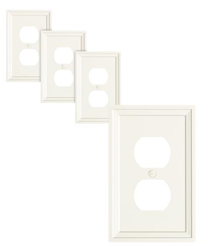 4-Pack Natural Bamboo Fiber Duplex Outlet Cover, Durable Switch Plate