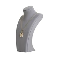 GemeShou Grey necklace storage organizer for sale, Velvet necklace holder stand, jewelry bust display stands, Jewelry Mannequin for Countertop, Showcase【Grey-Small height 15.9 cm】