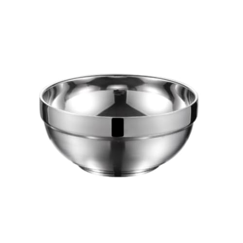 NiuLumea Cuenco de acero inoxidable con aislamiento de doble capa para ensalada, arroz, salsa de inmersión, juego de vajilla profunda, varios tamaños, plateado