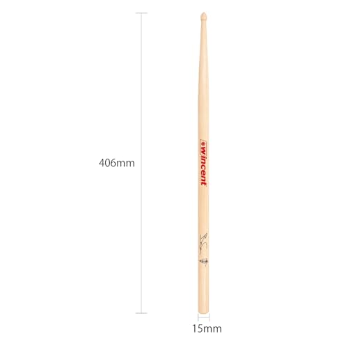 Baquetas Signature Drum Stick BEN SESAR de madera de caoba, modelo W-BSS, 406 x 15 mm, color natural, 1 par (2 piezas) miniatura 2