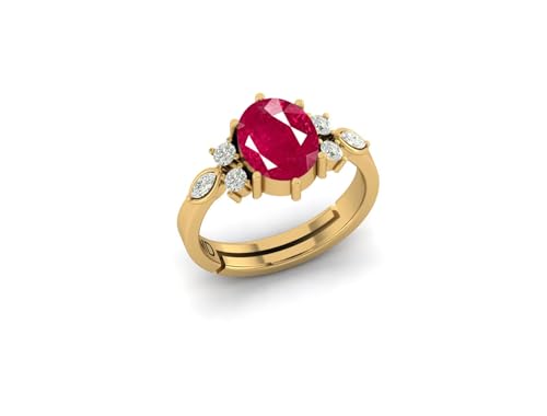 Image of LMDPRAJAPATIS 7.25 Ratti /6.25Carat Natural Certified Panchdhatu Gemstone Gold Plated Adjustable Ring For Men And Women
