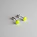 Glow-in-the-Dark 5mm Round Stainless Steel Stud Earrings for Women, Teens & Girls - Hypoallergenic, Flat Back Earrings, Handmade in Italy, Jewelry Set, Stylish Earrings (Neon Yellow, 5 mm.)