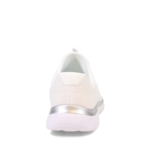 Image of Skechers Women's Summits Sneaker, White /Silver, 8 W US