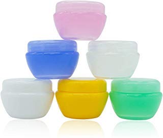 Travel PP Cream Jars with Lids Travel Accessories Bottles for Toiletries TSA Approved Leak-proof & BPA Free Containers for Cosmetic Makeup Face Body Hand Cream(6 Jars+1Bag+1Spatula)