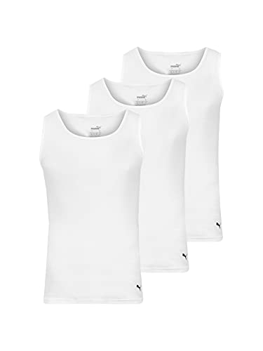 Puma Mens Men's 3 Pack Ribbed Tank Tops Undershirt, White, Large Us #TOP3