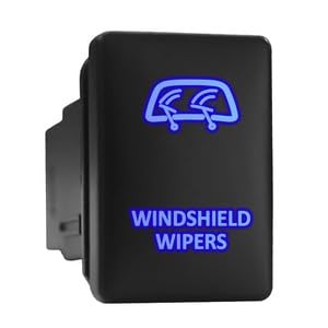 #US JENANI Windshield Wipers Blue/WhLED Short Button 1.28"x 0.87" (Fit: OTA)