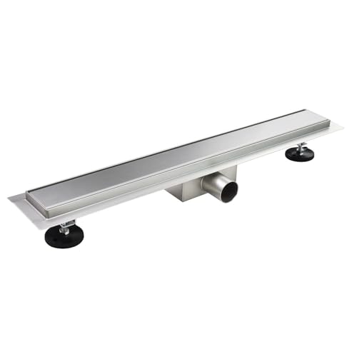 DALA Caniveau de douche Italienne inox L.50 cm avec siphon anti-odeurs + filtre, drainage performant