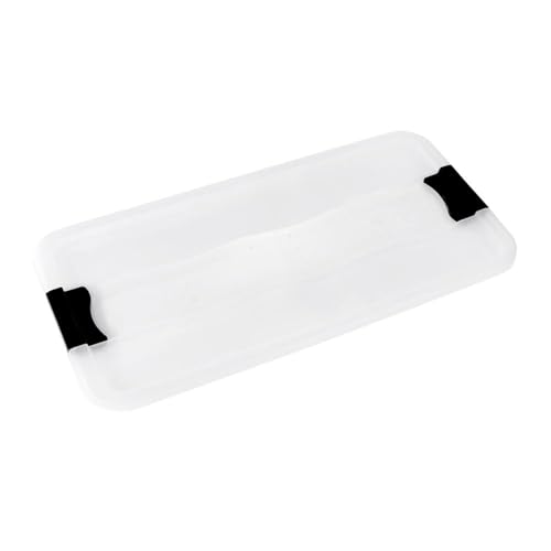 keeeper Aufbewahrungsbox mit Rollen, Deckel und Schiebeverschluss, 79,5 x 39,5 x 41 cm, 83 l, Konrad, Transparent