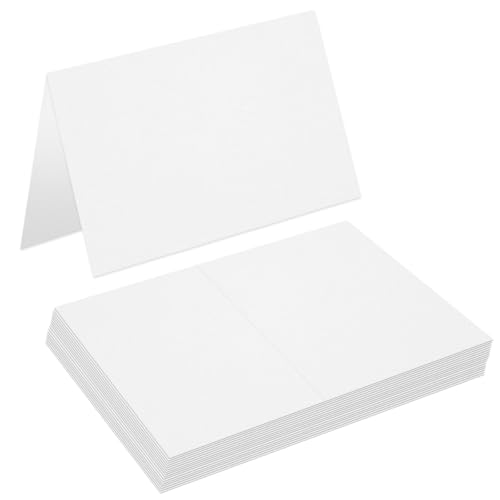30 Pcs White 5" x 7" Folded Place Card Blank Note Tent Card 110lb/300gsm