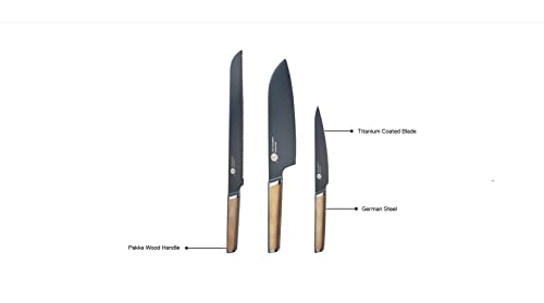 Image of Everdure by Heston Blumenthal 10.55 Inch Bread Knife Perfect for Slicing Large Bread Loaves, Serrated Blade, Pakka Wood Handle, Titanium Coated Blade