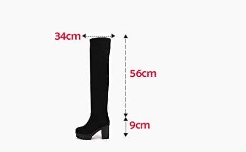 Jijitu Women's Fall/Winter Over The Knee Boots, Leopard Print High Heel Women's Boots, High Heels, Thick-Soled Over The Knee Boots, Women's Fall/Winter Thigh High Boots #TOP1