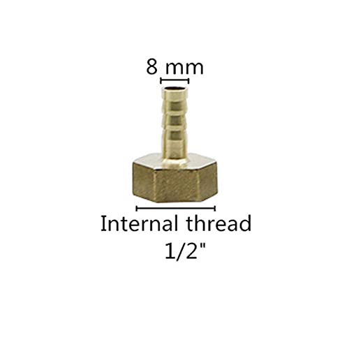 TMP1105 Brass Pipe Fitting, 6mm-19mm Hose Barb Tail 1/2Inch BSP Male Female Connector Joint Copper Coupler Adapter (Color : PCF8-04)