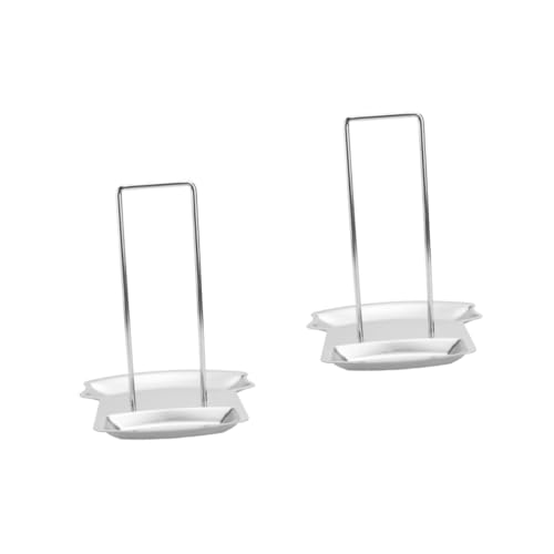 ABOOFAN 2 pcs Multifunctional Utensil Rack with Drain Pan Stable Design for Pot Lids and Cutting Boards Easy to Clean Storage for Kitchen Silver Stainless Steel