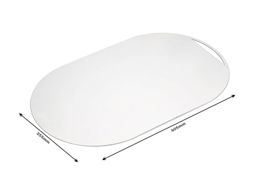 Image of Oval Stainless Steel Cutting Board - Heavy Duty, Durable & Safe Chopping Board for Vegetables, Fruit, Bread & Meat