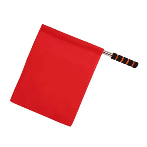 BESPORTBLE Stainless Steel Signal Flag with Sponge Handle Comfortable Referee Flag for Sports Matches for Game Competition Durable and Reliable Material