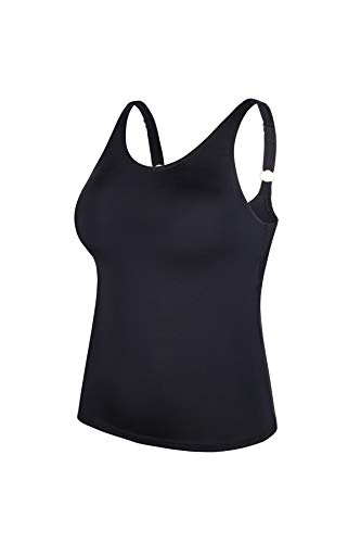 JINXUEER Women's Plus Size Short Tankini Swimsuit Top Athletic Bathing Suit No Bottoms